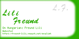 lili freund business card